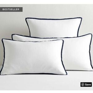 Pottery Barn Belgian Flax Linen Contrast Euro Sham